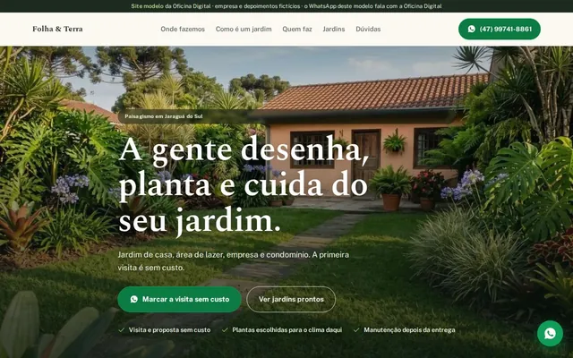 Modelo de site para paisagismo